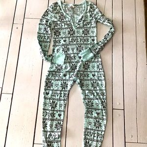 Victoria’s Secret One Piece Long John “Jane” Union Suit Baby Blue -S